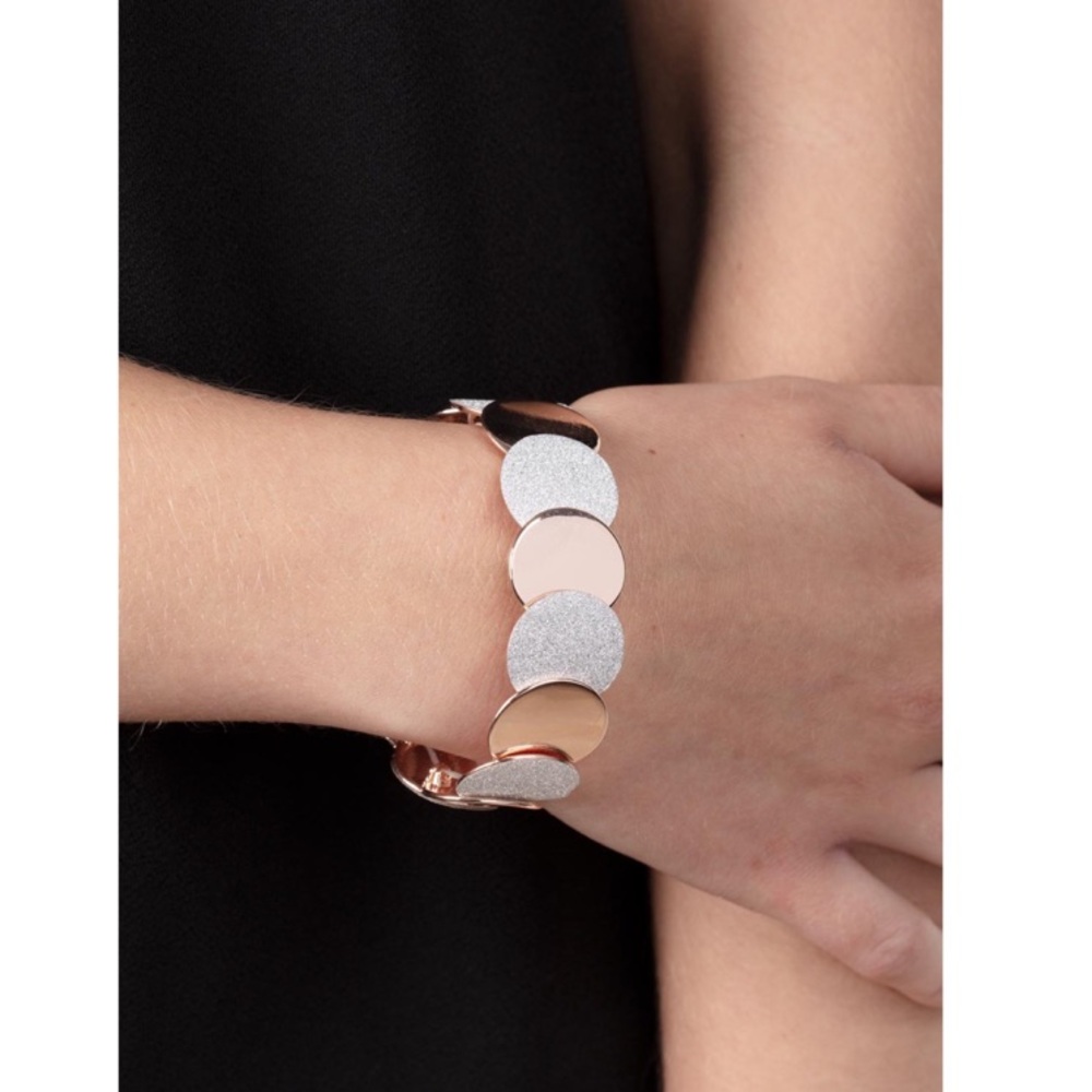 Elegant Rose Gold and Silver Bracelet